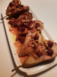 High angle view of meal served in plate