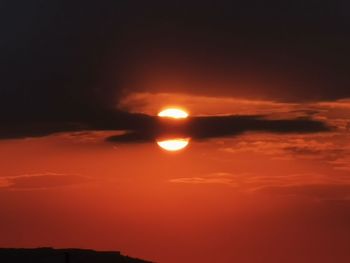 Scenic view of dramatic sky during sunset