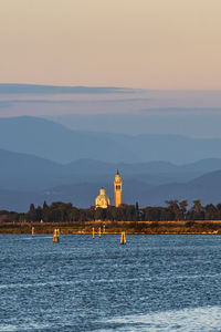 Grado and its lagoon at sunset. glimpses of tranquility.