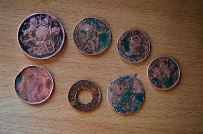 High angle view of food on table