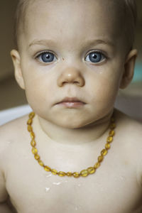 Close-up portrait of cute baby