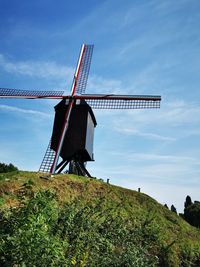 Low angle view on windmill in diest belgium 