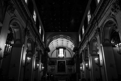 Low angle view of illuminated cathedral