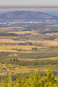 Aerial view of cityscape against sky