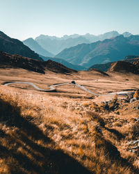 Scenic view of landscape against clear sky