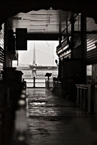 View of empty walkway