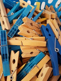 Full frame shot of clothespins