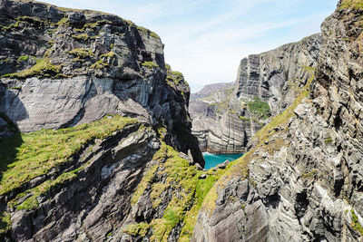 View of rock formations against sky