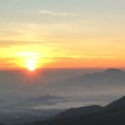 Scenic view of landscape at sunset