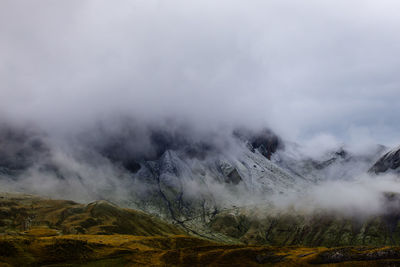 Scenic view of mountains against sky