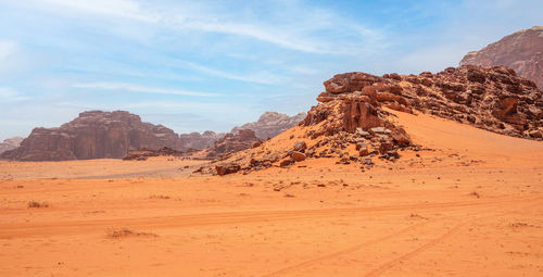 Scenic view of desert against sky