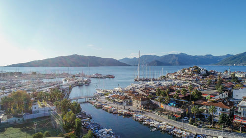 Marmaris turkey city centrum drone photo