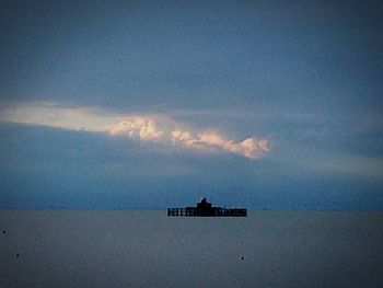 Scenic view of sea at sunset