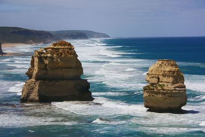 Rock formations in sea