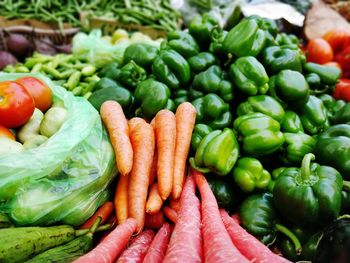 Close-up of vegetables for sale in market