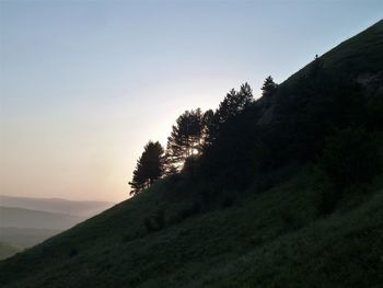 Scenic view of mountains against clear sky