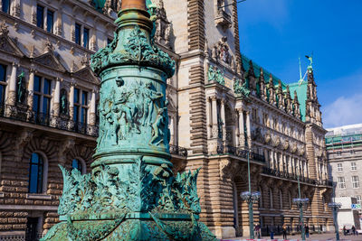 Hamburg city hall buildiing in the altstadt quarter in the city center at the rathausmarkt square