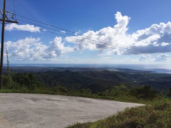 Scenic view of landscape against cloudy sky