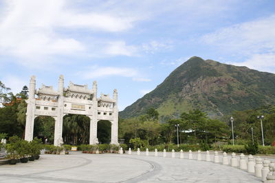 View of historical building against cloudy sky