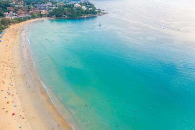 Kata beach, paradise beach with golden sand, crystal water and palm trees, patong area on 
