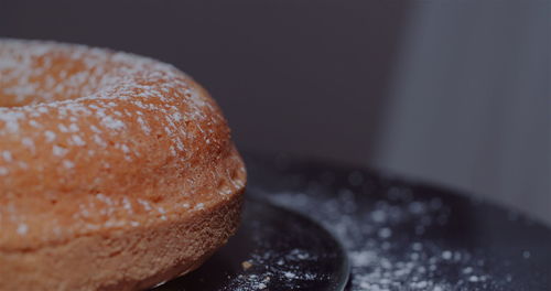 Close-up of donut on table