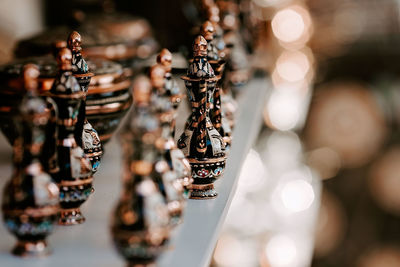 Close-up of decorations for sale in market