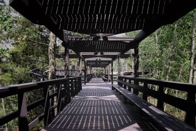 A view of the shadows on the mountain deck. 