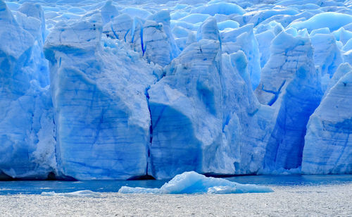 Closeup to grey glacier in the southern patagonia ice field chile.