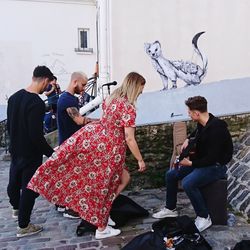 People in traditional clothing while standing outdoors