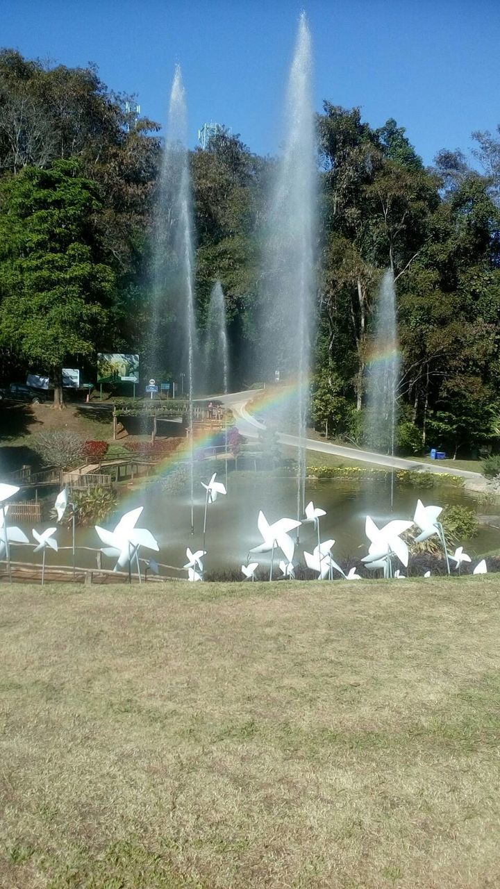 VIEW OF WATERFALL AGAINST SKY