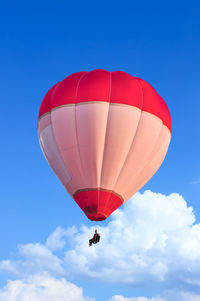 Low angle view of hot air balloon against sky