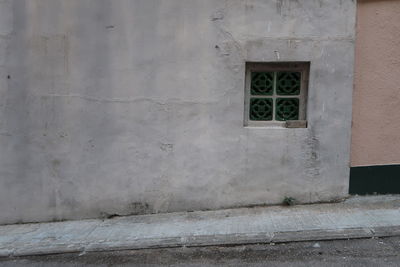 Closed door of old building