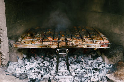 Close-up of barbecue grill