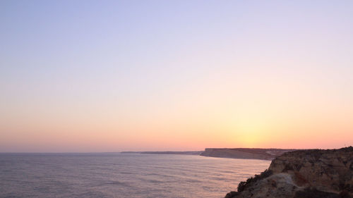 Scenic view of sea at sunset