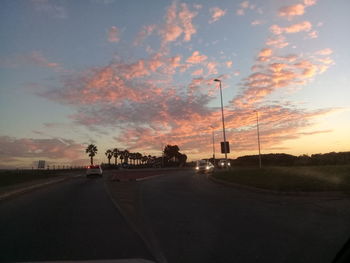 Road against sky during sunset