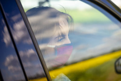 Close-up of car window