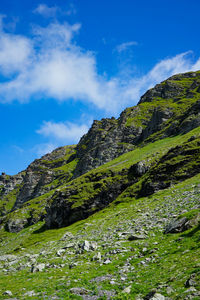 Low angle view of mountain against sky
