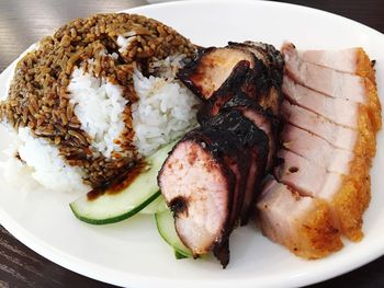 Close-up of served food