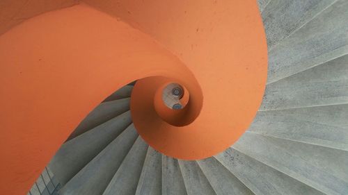 High angle view of spiral staircase