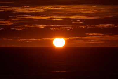 Scenic view of sunset over sea