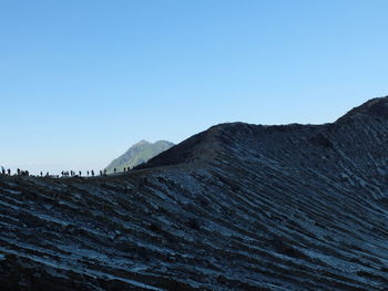 Scenic view of mountains against clear sky