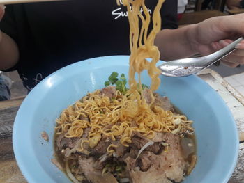 Close-up of preparing food
