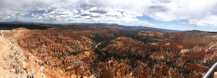 Panoramic view of landscape against cloudy sky