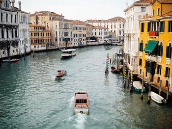 View of boats in canal