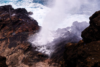 Scenic view of blowhole