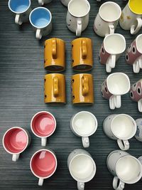 Directly above shot of coffee cups