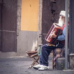 Man sitting on chair