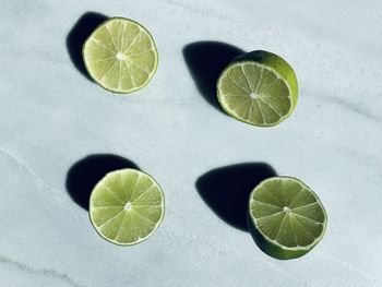 High angle view of lemon on table