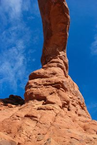 Low angle view of rock formations