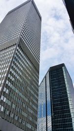 Low angle view of skyscrapers against sky